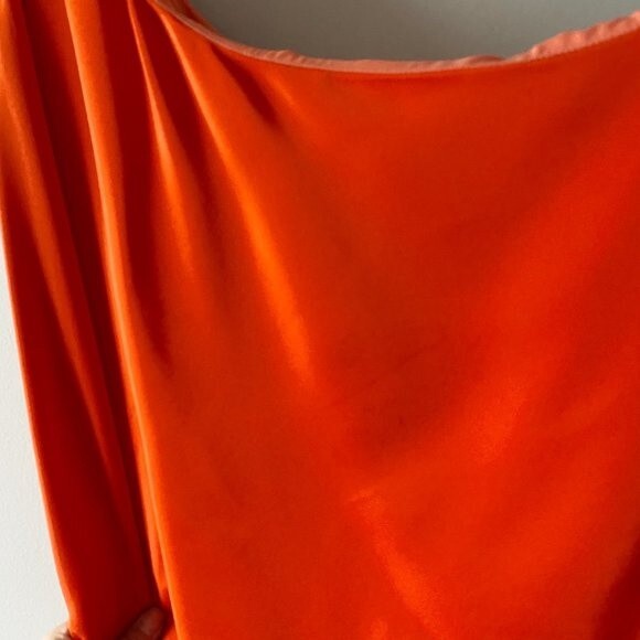 Elizabeth and James Orange Helma One Shoulder Flutter Short Silk Dress 8 - Picture 16 of 16